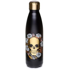 Botella Térmica de Acero Inoxidable Calavera y Rosas 500ml Botella Térmica de Acero Inoxidable Calavera y Rosas 500ml