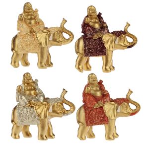 Figura Buda de la Suerte Sentado en Elefante Figura Buda de la Suerte Sentado en Elefante