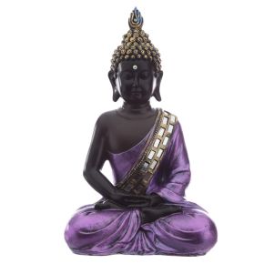 Figura de Buda Tailandés Contemplación Negro y Morado Figura de Buda Tailandés Contemplación Negro y Morado