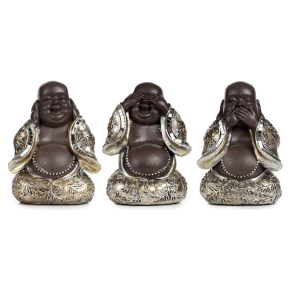 Figura de Buda Buda Chino Set de 3 Budas 'No Veo, No Escucho, No Hablo' Figura de Buda Buda Chino Set de 3 Budas 'No Veo, No Escucho, No Hablo'