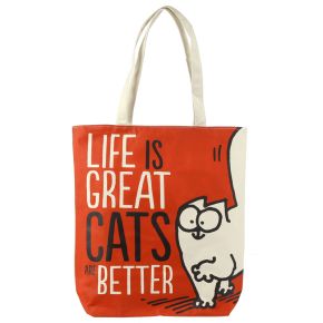 Bolso de Algodón con Forro y Cremallera Gato Simon's Cat R Bolso de Algodón con Forro y Cremallera Gato Simon's Cat R