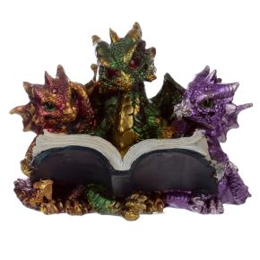 Figura Dragón Elementos Tres Dragones Bebé Leyendo Figura Dragón Elementos Tres Dragones Bebé Leyendo