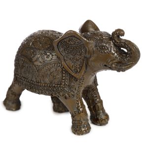 Figura de Elefante Tailandés en Efecto Madera Oscura Mediano Figura de Elefante Tailandés en Efecto Madera Oscura Mediano