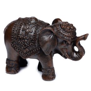 Figura de Elefante Paz Oriental Elefante Efecto Madera Figura de Elefante Paz Oriental Elefante Efecto Madera