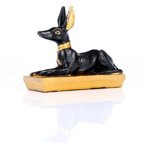 Figura Egipto Anubis Egipcio Negro y Dorado Recostado Figura Egipto Anubis Egipcio Negro y Dorado Recostado