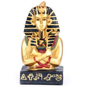 Figura Egipto Tutankamon Egipcio Dorado con Báculo y Mayal Figura Egipto Tutankamon Egipcio Dorado con Báculo y Mayal