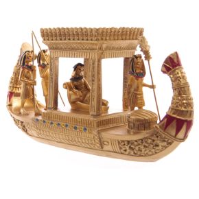 Figura Egipto Bote Egipcio Dorado Figura Egipto Bote Egipcio Dorado