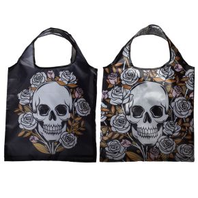 Bolsa Plegable Calavera y Rosas Bolsa Plegable Calavera y Rosas