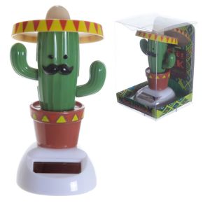 Muñeco Solar Cactus con Sombrero Mexicano Muñeco Solar Cactus con Sombrero Mexicano