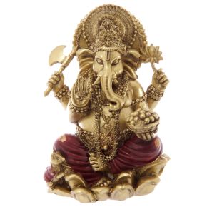 Figura Ganesh Dorada y Roja 16cm Figura Ganesh Dorada y Roja 16cm