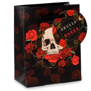 Bolsa de Regalo Calavera y Rosas Rojas Pequeña Bolsa de Regalo Calavera y Rosas Rojas Pequeña