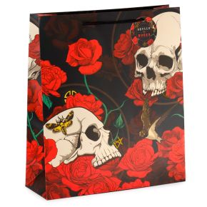 Bolsa de Regalo Calavera y Rosas Rojas Extra Grande Bolsa de Regalo Calavera y Rosas Rojas Extra Grande