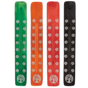 Quemador de Incienso de Madera de Mango Árbol de la Vida Quemador de Incienso de Madera de Mango Árbol de la Vida