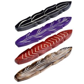 Quemador de Varillas Incienso Madera de Mango Forma de Pluma Quemador de Varillas Incienso Madera de Mango Forma de Pluma