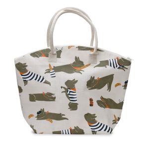 Bolsa de Playa de Yute Bertrand Perro Bulldog Francés Ladridos Barks Bolsa de Playa de Yute Bertrand Perro Bulldog Francés Ladridos Barks