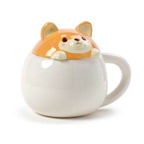 Taza de Cerámica con Tapa Perro Shiba Inu Taza de Cerámica con Tapa Perro Shiba Inu