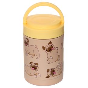 Fiambrera Táper Termo Portátil de Acero Inoxidable Perro Pug Carlino 500 ml Fiambrera Táper Termo Portátil de Acero Inoxidable Perro Pug Carlino 500 ml
