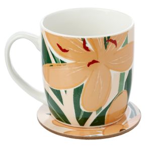 Taza de Porcelana y Posavasos Jazmín Florens Hesperantha Taza de Porcelana y Posavasos Jazmín Florens Hesperantha