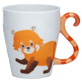 Taza de Porcelana Asa con Forma de Cola de Panda Rojo Zooniverso Taza de Porcelana Asa con Forma de Cola de Panda Rojo Zooniverso