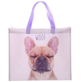 Bolsa de la Compra Reutilizable Perro Bulldog Francés 'Woof' Bolsa de la Compra Reutilizable Perro Bulldog Francés 'Woof'
