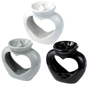 Quemador de Aceite y Velas de Cerámica Doble Corazón Quemador de Aceite y Velas de Cerámica Doble Corazón