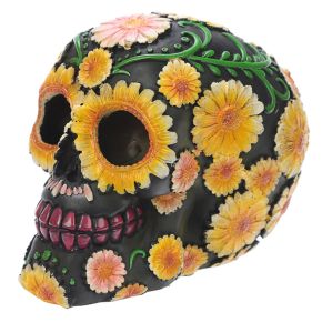 Figura Calavera Calavera Día de los Muertos con Margaritas Figura Calavera Calavera Día de los Muertos con Margaritas