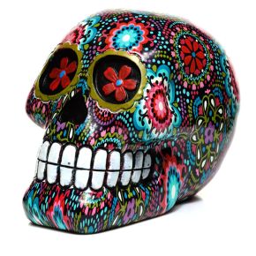 Figura Calavera Calavera Decorativa Mexicana Día de los Muertos Floral Figura Calavera Calavera Decorativa Mexicana Día de los Muertos Floral