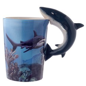 Taza de Cerámica Asa con Forma de Tiburón Lisa Parker Taza de Cerámica Asa con Forma de Tiburón Lisa Parker