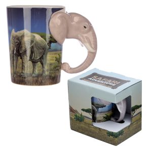 Taza de Cerámica Asa con Forma de Cabeza de Elefante Taza de Cerámica Asa con Forma de Cabeza de Elefante