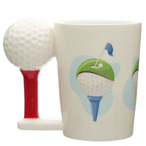 Taza de Cerámica Asa con Forma de Pelota de Golf y Tee Taza de Cerámica Asa con Forma de Pelota de Golf y Tee