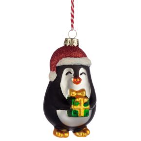 Adorno de Navidad de Cristal Bola Pingüino Navideño Adorno de Navidad de Cristal Bola Pingüino Navideño