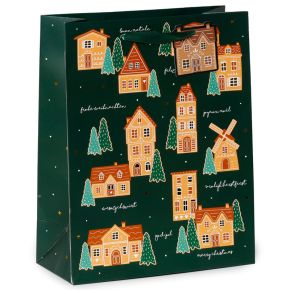 Bolsa de Regalo Navidad Casitas de Jengibre Grande Bolsa de Regalo Navidad Casitas de Jengibre Grande