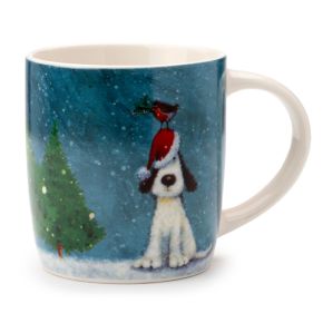 Taza de Porcelana Navidad Robin y Perro Navideño Jan Pashley Taza de Porcelana Navidad Robin y Perro Navideño Jan Pashley